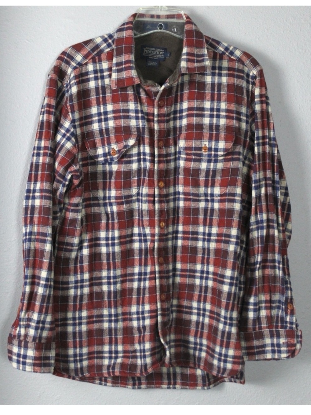 Pendleton Vintage Plaid Flannel Shirt Size Large